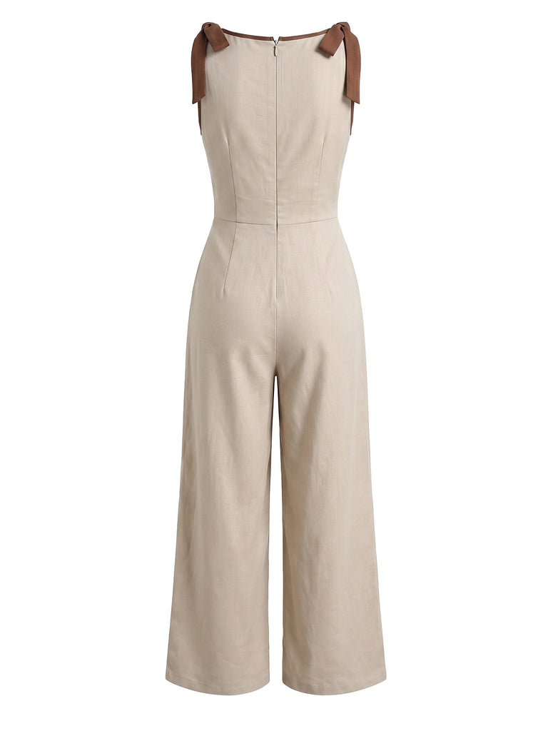 Beige 1950s Vintage Retro Jumpsuit 2