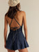 1950s Denim Tie Waist One Piece Romper 7
