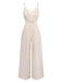 Elegant Beige 1950s Vintage Floral Jumpsuit 3