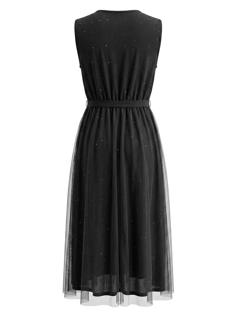 Elegant Black 1950s Vintage Dress 2