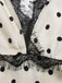 Apricot 1930s Polka Dot Lace V-Neck Dress 7