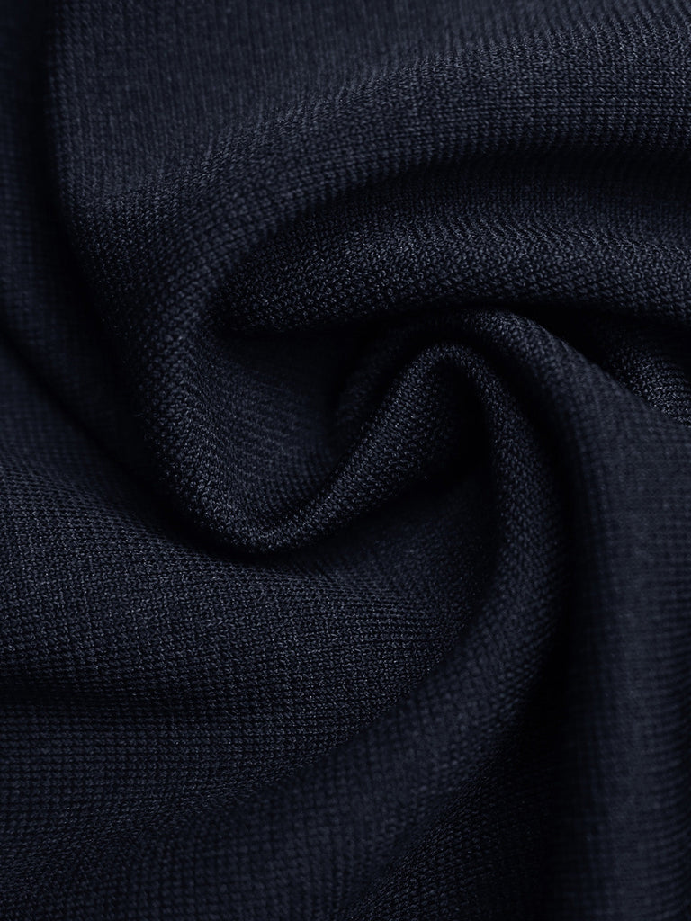 Navy 1950s Lapel Sleeveless Bodycon T-Shirt 5