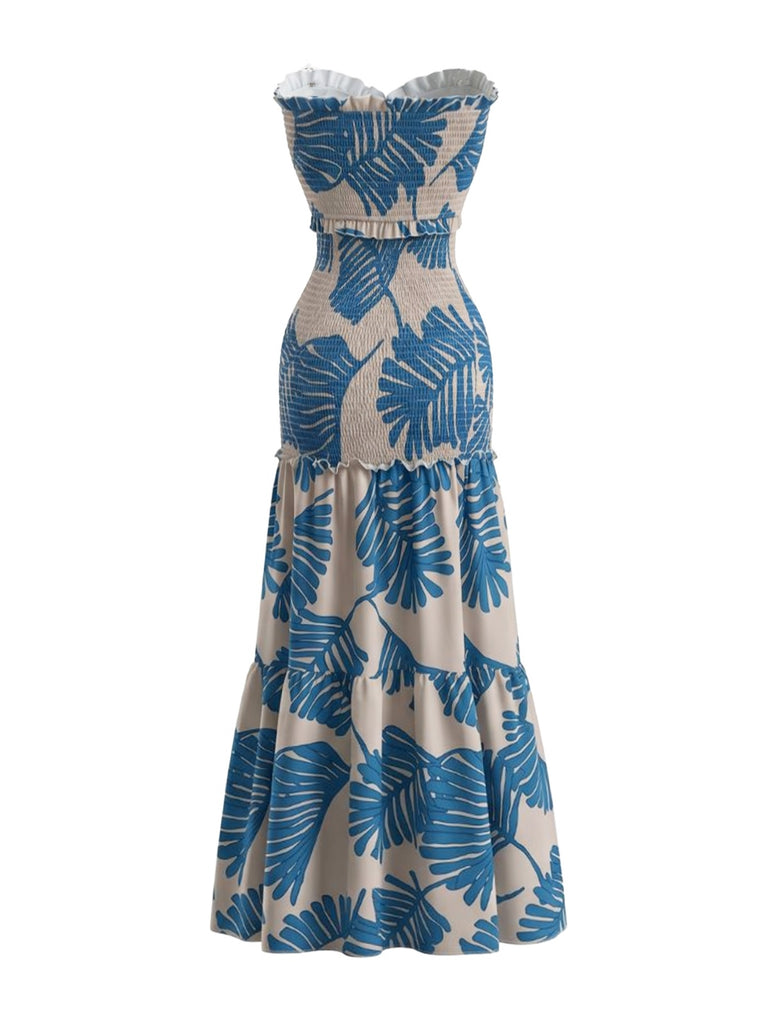 Elegant 1930s Vintage Floral Halter Dress 5