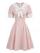 1950s Striped Sailor Collar Puff Sleeve Dress 4