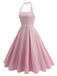 1930s Floral Halter Striped Vintage Dress 2