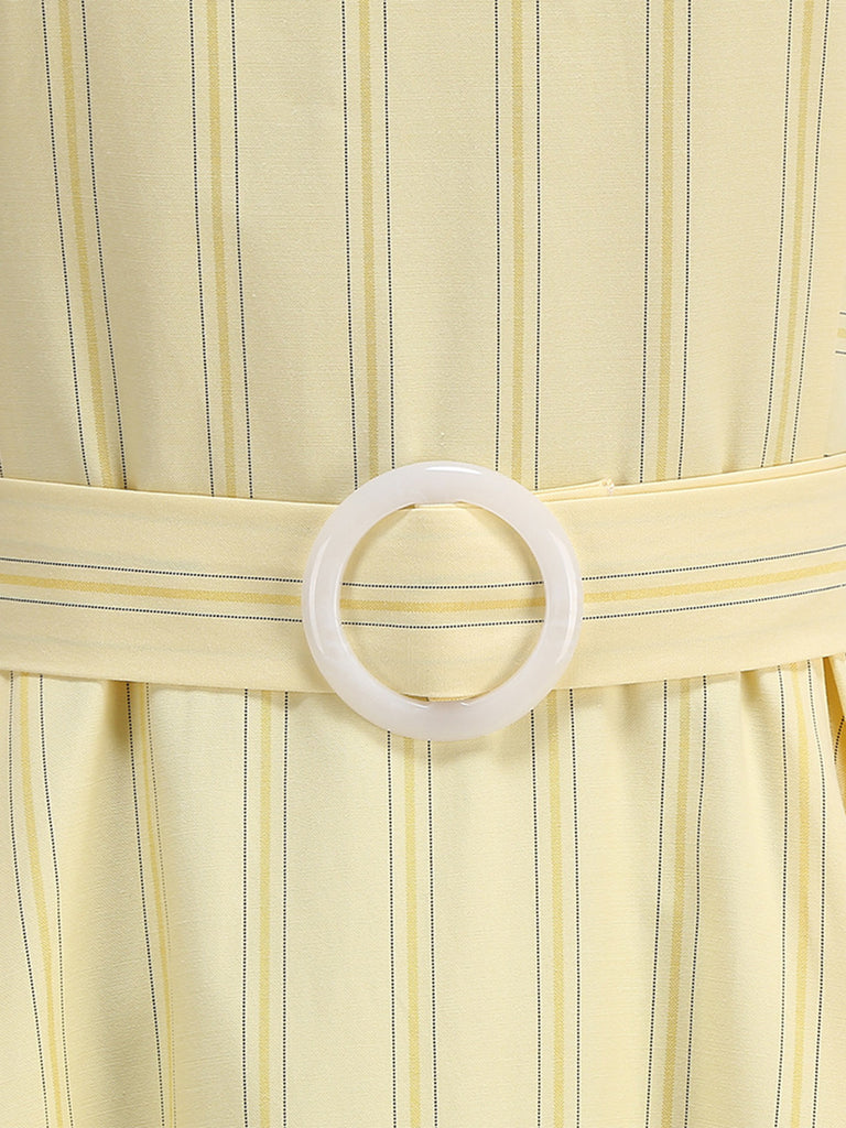 1930s Floral Halter Striped Vintage Dress 7