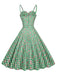 Green 1950s Gingham Cotton Cherry Spaghetti Strap Dress, vintage dress, retro fashion, rockabilly, pin-up fashion - perfect for women who love vintage and retro fashion