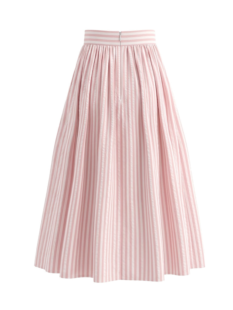 1950s Floral Striped Vintage Classic Skirt 4