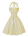 Elegant 1950s Vintage Floral Halter Dress 7