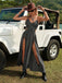 Black 1970s Boho Style Spaghetti Strap Maxi Dress