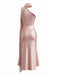 Orange Pink 1930s Satin One Shoulder Scarf Mermaid Dress, vintage dress, retro fashion - perfect for women who love vintage and retro fashion