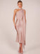 Orange Pink 1930s Satin One Shoulder Scarf Mermaid Dress, vintage dress, retro fashion - perfect for women who love vintage and retro fashion