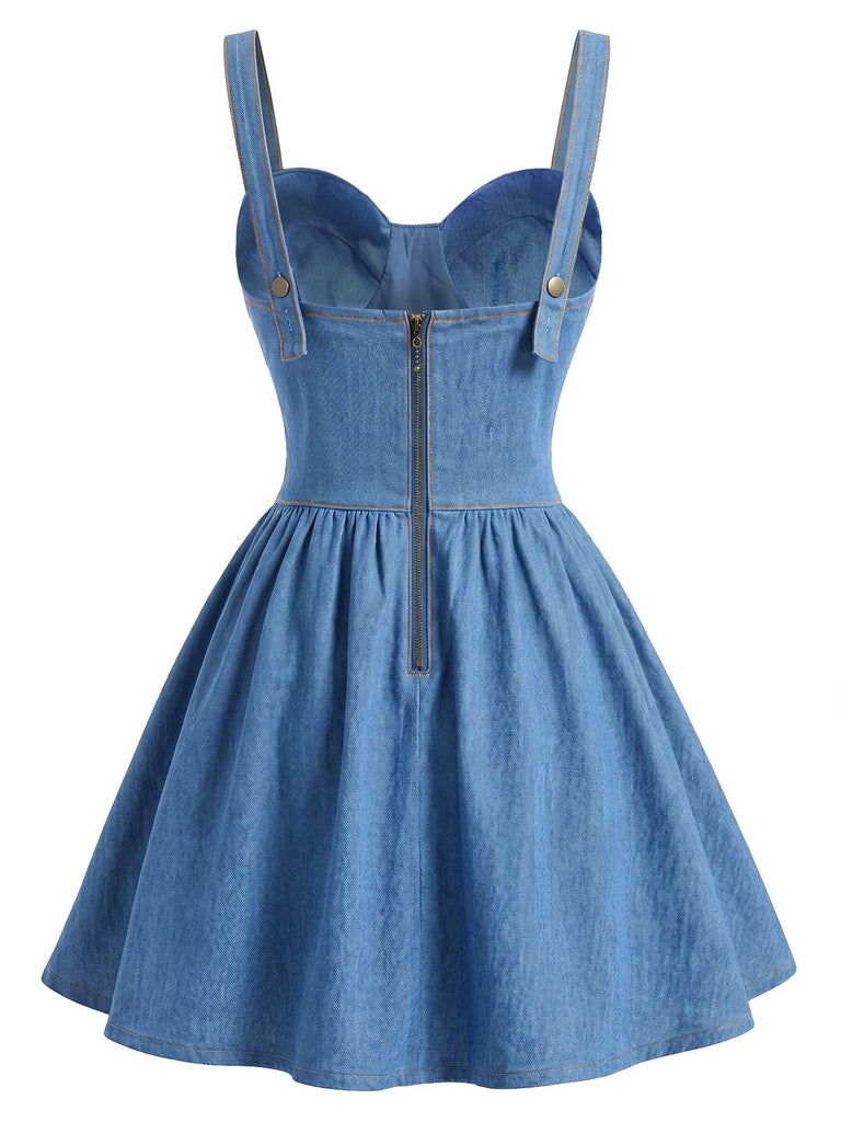[Pre-Sale] Elegant Dark Blue 1980s Vintage Dress 5