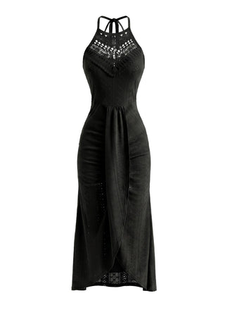 1960s Crochet Halter Cutout Dress, vintage dress, retro fashion - perfect for women who love vintage and retro fashion