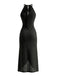 1960s Crochet Halter Cutout Dress