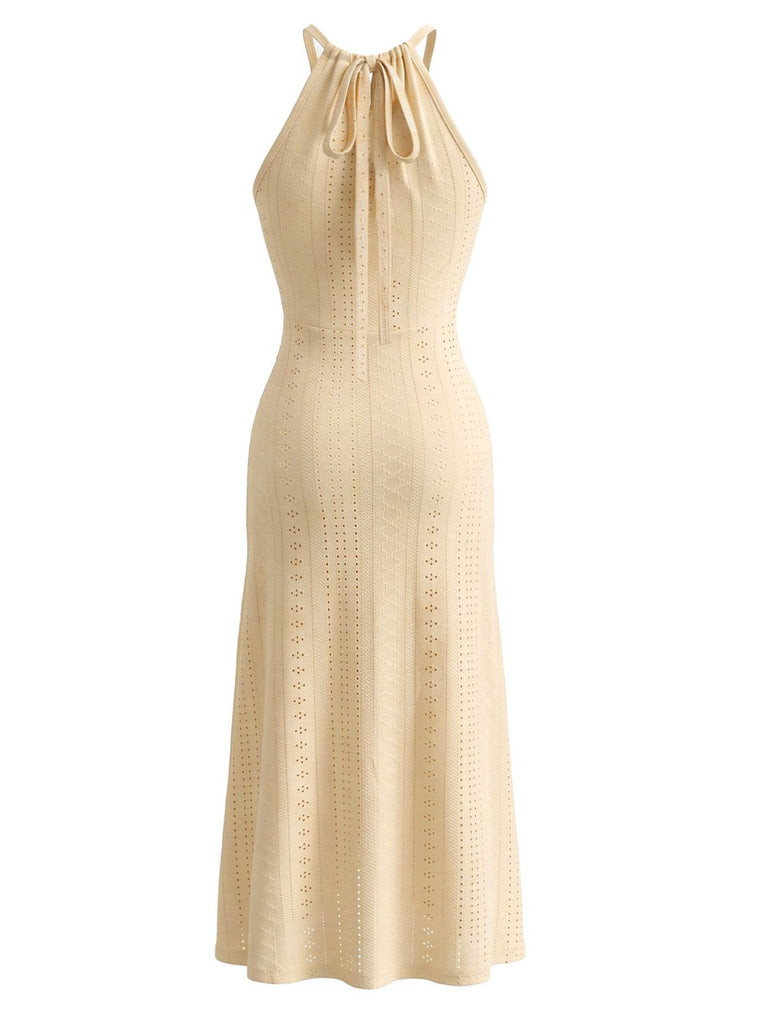 1960s Crochet Halter Cutout Dress, vintage dress, retro fashion - vintage inspired fashion