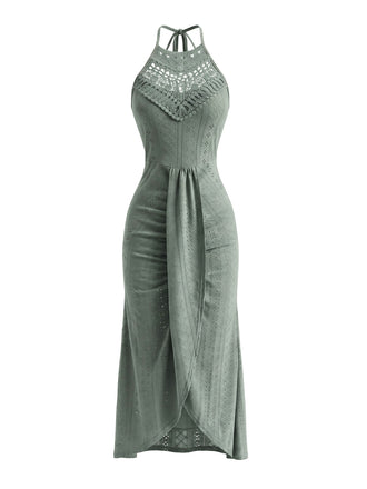 1960s Crochet Halter Cutout Dress, vintage dress, retro fashion - perfect for women who love vintage and retro fashion