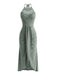 1960s Crochet Halter Cutout Dress