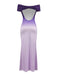 Purple 1930s Ombre Off-Shoulder Backless Maxi Dress