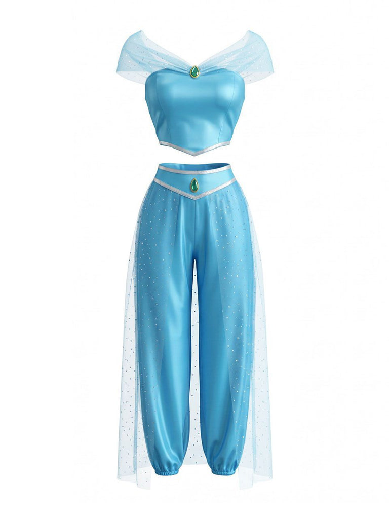 1980s Gem Mesh Princess Cosplay Costume Set
