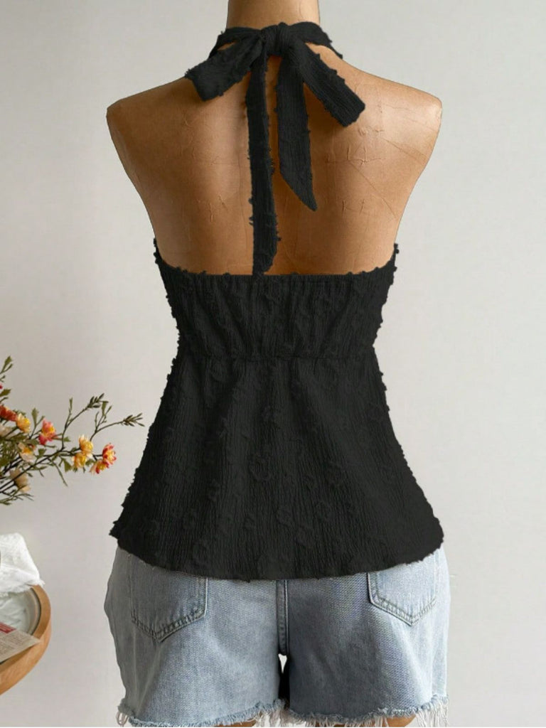 1970s Floral Halter Vintage Classic Top 3