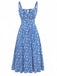 Elegant 1940s Vintage Floral Dress 1