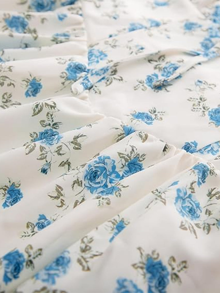 Elegant 1940s Vintage Floral Dress 6