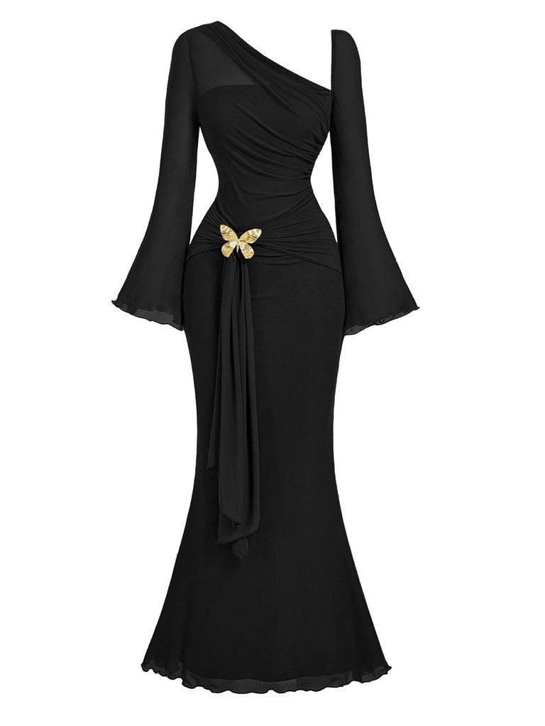 1930s Mermaid Bow Vintage Dress