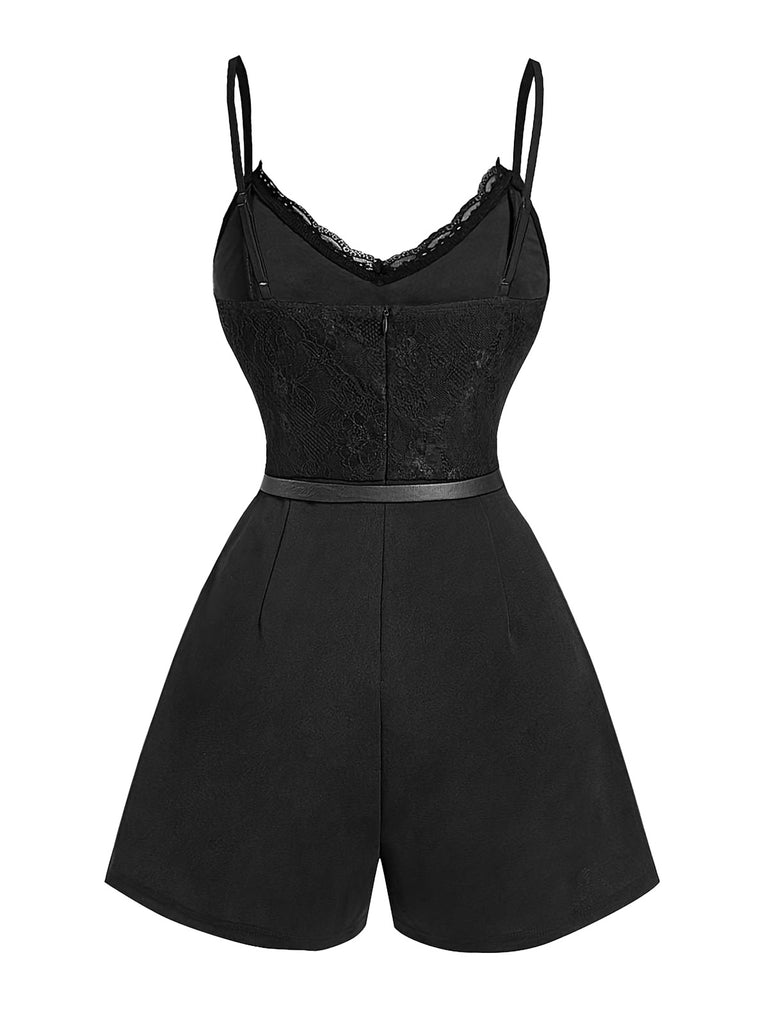 1960s Vintage Lace V Neck Jumpsuit 2