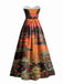 [Pre-Sale] 1950s Sunset Water Lily Sweetheart Strapless Dress