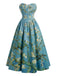 [Pre-Sale] Pale Green 1950s Water Lily Sweetheart Strapless Dress