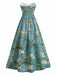 [Pre-Sale] Pale Green 1950s Water Lily Sweetheart Strapless Dress