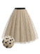 [Pre-Sale] Beige 1950s Polka Dot Tulle Swing Skirt