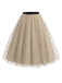 [Pre-Sale] Beige 1950s Polka Dot Tulle Swing Skirt