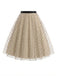 [Pre-Sale] Beige 1950s Polka Dot Tulle Swing Skirt