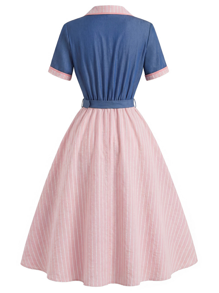 [Pre-Sale] Plus Size Misty Rose 1950s Striped Dress 5