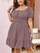 Pink 1950s Puff Sleeve Swing Dress 7