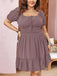 Pink 1950s Puff Sleeve Swing Dress 8