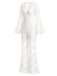 [Pre-Sale] White 1960s Lace V Neck Jumpsuit 3