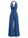 [Pre-Sale] Dark Cyan 1980s Lace V Neck Jumpsuit 2