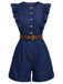 [Pre-Sale] Blue And Gray 1970s Vintage Retro Jumpsuit 3