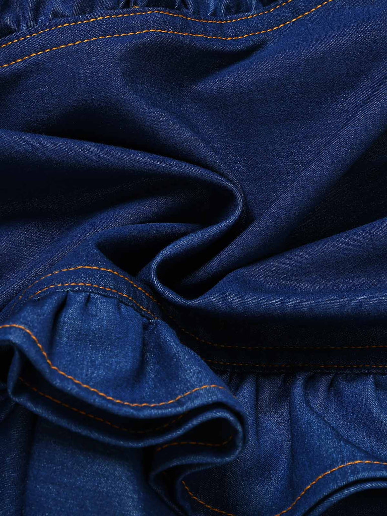 [Pre-Sale] Blue And Gray 1970s Vintage Retro Jumpsuit 6