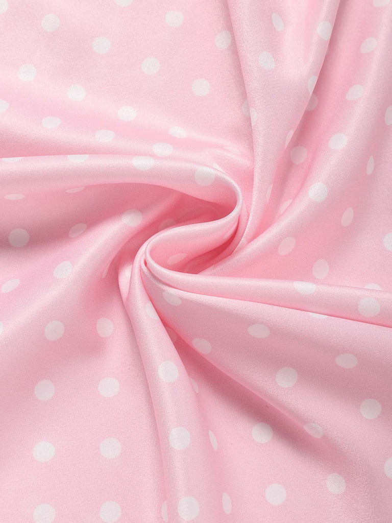[Pre-Sale] Dark Pink 1930s Polka Dot Floral Dress 6