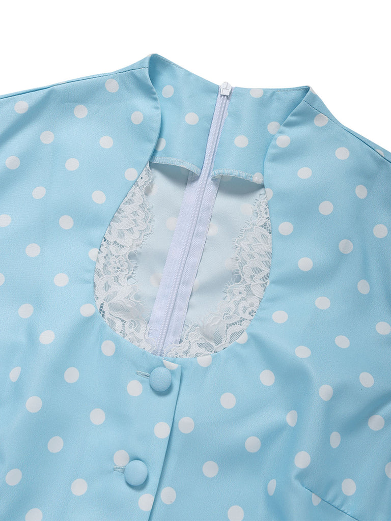 [Pre-Sale] Black 1950s Polka Dot Lace Dress 5