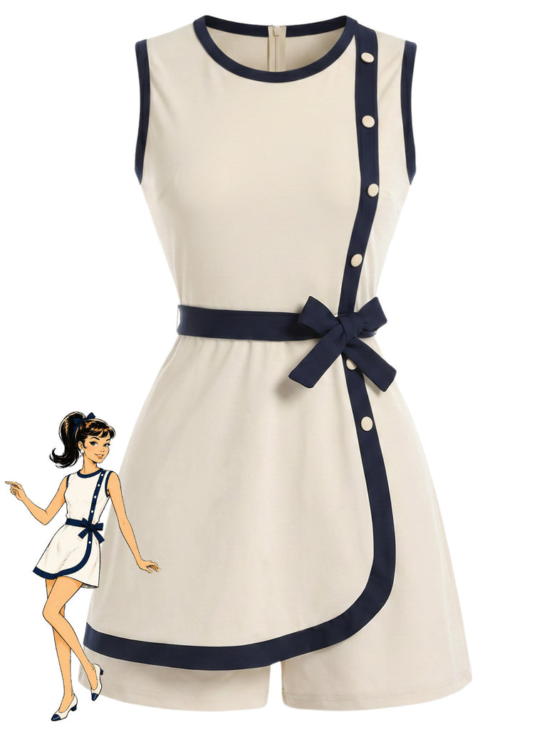 [Pre-Sale] Beige 1970s Patchwork Vintage Classic Jumpsuit