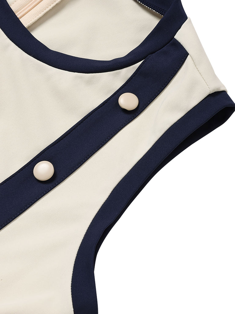 [Pre-Sale] Beige 1970s Patchwork Vintage Classic Jumpsuit 7