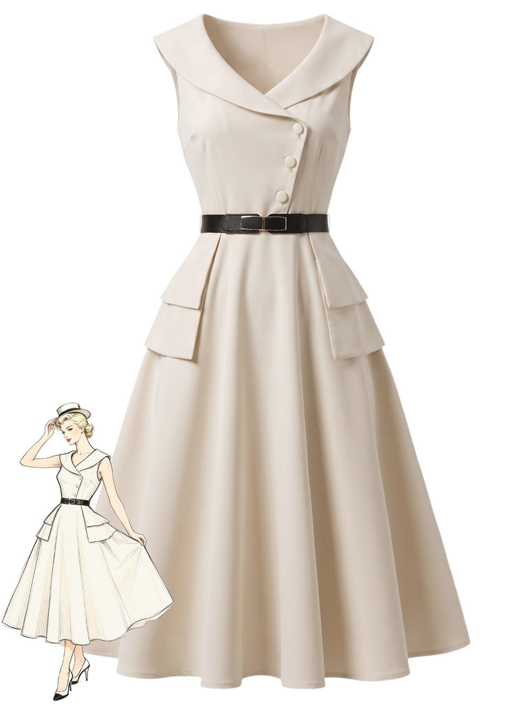 [Pre-Sale] Beige 1960s Vintage Classic Dress