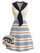 [Pre-Sale] Cream Color 1970s Striped Patchwork Dress