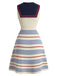 [Pre-Sale] Cream Color 1970s Striped Patchwork Dress 4