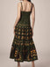 Green 1950s Print Spaghetti Strap Dress 5